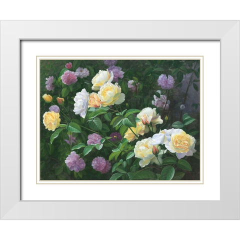American Flowers I White Modern Wood Framed Art Print with Double Matting by Murphy, John