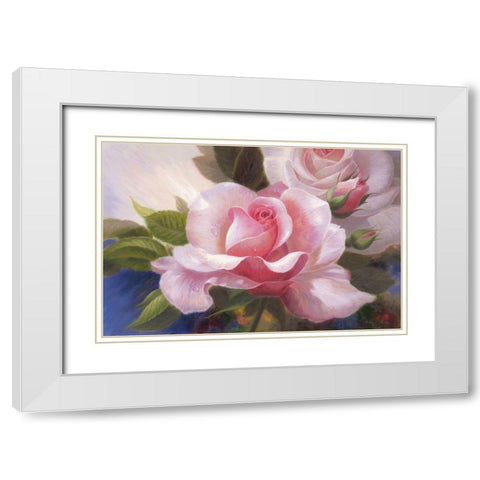 American Flowers V White Modern Wood Framed Art Print with Double Matting by Murphy, John