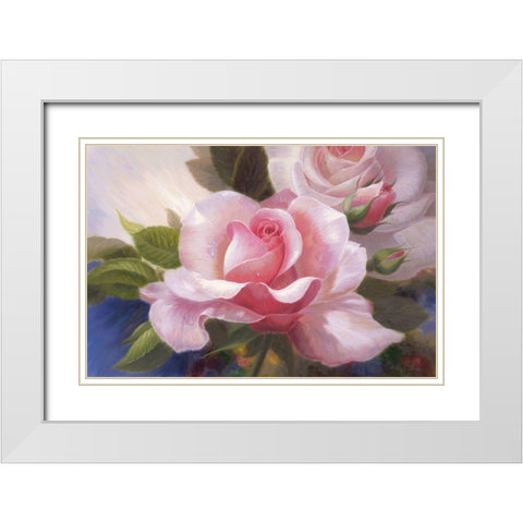 American Flowers V White Modern Wood Framed Art Print with Double Matting by Murphy, John