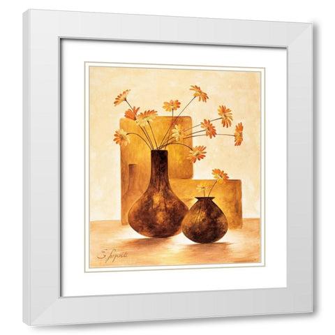 Modern Stillife I White Modern Wood Framed Art Print with Double Matting by Lopardi, E.