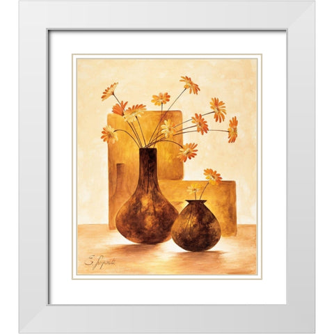Modern Stillife I White Modern Wood Framed Art Print with Double Matting by Lopardi, E.