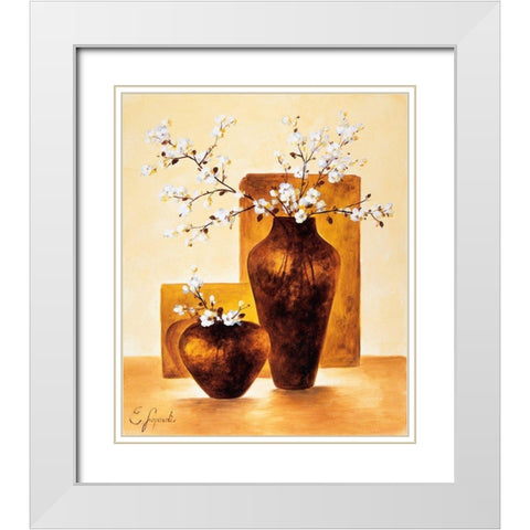 Modern Stillife II White Modern Wood Framed Art Print with Double Matting by Lopardi, E.