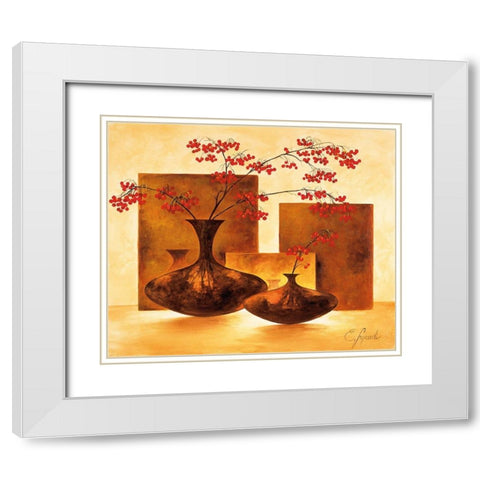 Modern Stillife III White Modern Wood Framed Art Print with Double Matting by Lopardi, E.