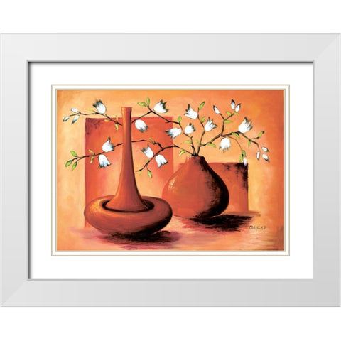 Seccesion Composition I White Modern Wood Framed Art Print with Double Matting by Dahlke, Izabella