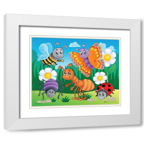 Beatles White Modern Wood Framed Art Print with Double Matting by Viskova, Klara