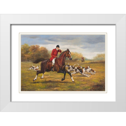 Hunting near Bristol II White Modern Wood Framed Art Print with Double Matting by Schwarz, Johann