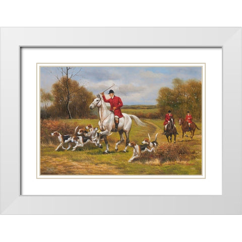 Hunting near Bristol III White Modern Wood Framed Art Print with Double Matting by Schwarz, Johann