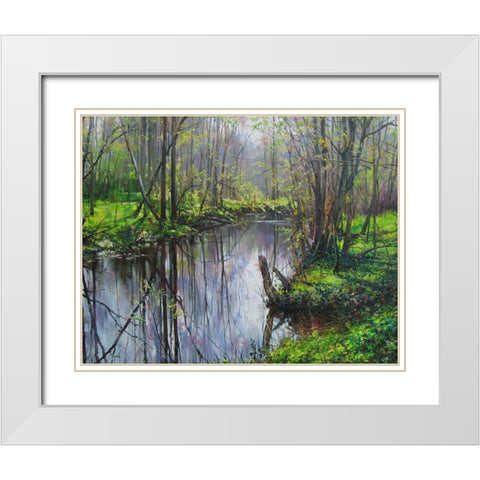 Smile of Spring White Modern Wood Framed Art Print with Double Matting by Cernov, Ivan