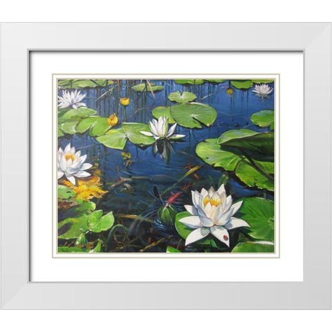 Watterlilly in the Kingdom of Summer White Modern Wood Framed Art Print with Double Matting by Cernov, Ivan