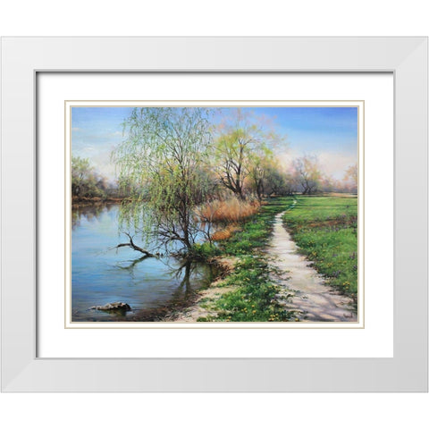 The Way-where is walking Spring White Modern Wood Framed Art Print with Double Matting by Cernov, Ivan