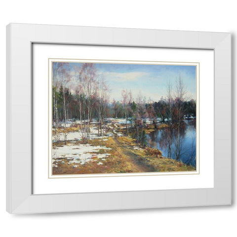 Breath of Spring White Modern Wood Framed Art Print with Double Matting by Cernov, Ivan
