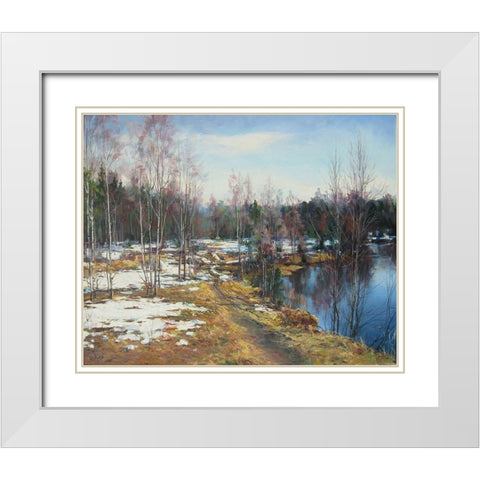 Breath of Spring White Modern Wood Framed Art Print with Double Matting by Cernov, Ivan