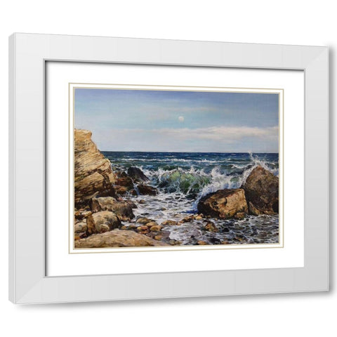 Spring by the Sea White Modern Wood Framed Art Print with Double Matting by Cernov, Ivan