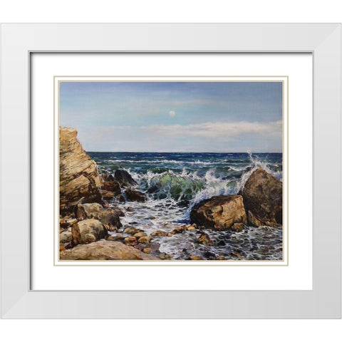 Spring by the Sea White Modern Wood Framed Art Print with Double Matting by Cernov, Ivan