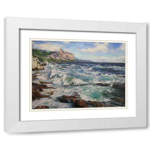 Shore of my Soul White Modern Wood Framed Art Print with Double Matting by Cernov, Ivan