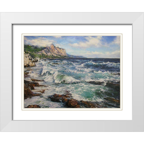 Shore of my Soul White Modern Wood Framed Art Print with Double Matting by Cernov, Ivan
