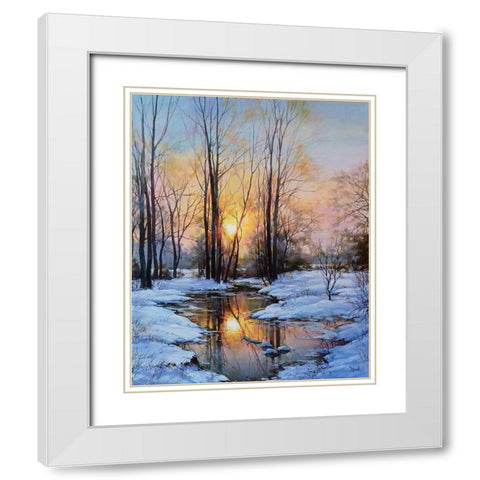Tomorrow will smile Spring to you White Modern Wood Framed Art Print with Double Matting by Cernov, Ivan