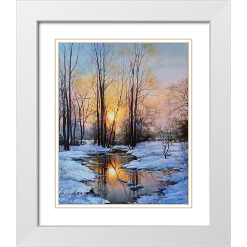 Tomorrow will smile Spring to you White Modern Wood Framed Art Print with Double Matting by Cernov, Ivan