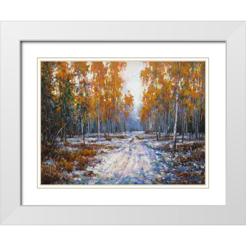 Warm Autumn White Modern Wood Framed Art Print with Double Matting by Cernov, Ivan