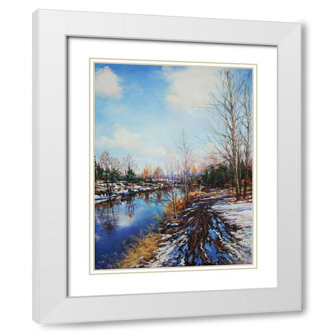 March with Blue Eyes White Modern Wood Framed Art Print with Double Matting by Cernov, Ivan