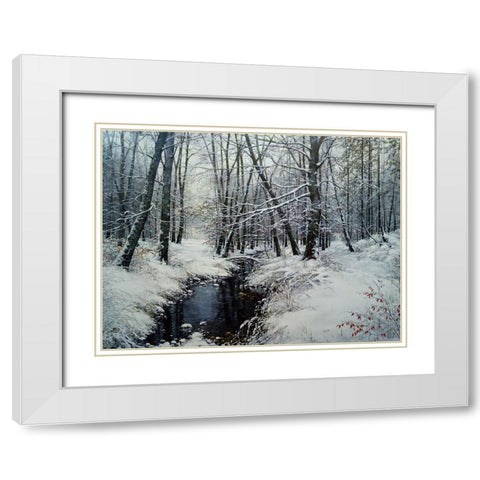 Our First Snow White Modern Wood Framed Art Print with Double Matting by Cernov, Ivan