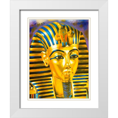 Tutanchamon Mask White Modern Wood Framed Art Print with Double Matting by Medeiros, Celito