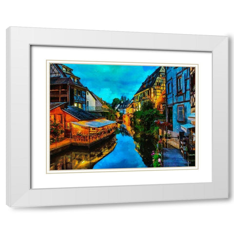 Germany old Town White Modern Wood Framed Art Print with Double Matting by Medeiros, Celito