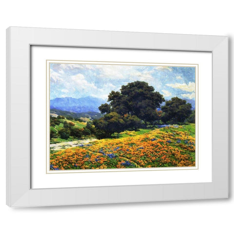 Magic Landscape White Modern Wood Framed Art Print with Double Matting by Medeiros, Celito