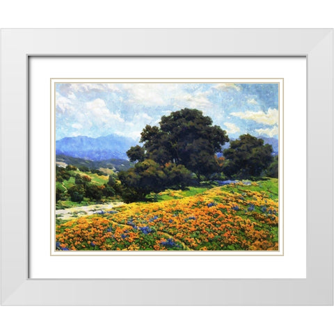 Magic Landscape White Modern Wood Framed Art Print with Double Matting by Medeiros, Celito
