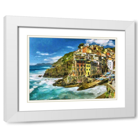 Coast in Italy IV White Modern Wood Framed Art Print with Double Matting by Medeiros, Celito