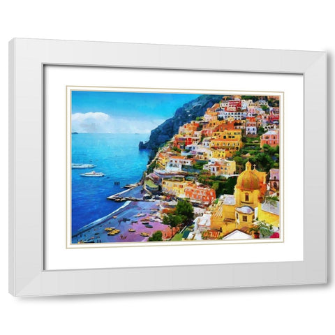 Coast in Italy V White Modern Wood Framed Art Print with Double Matting by Medeiros, Celito