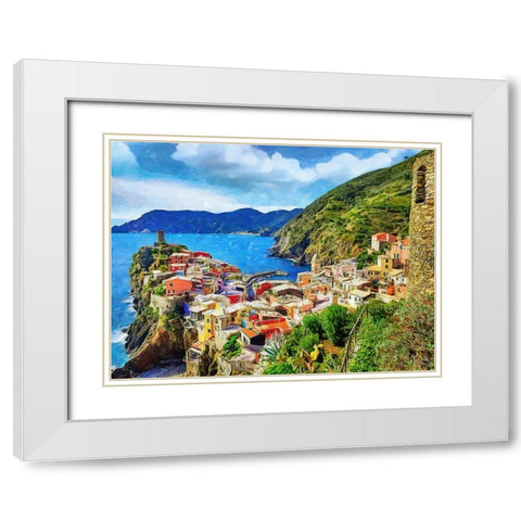 Coast in Italy VI White Modern Wood Framed Art Print with Double Matting by Medeiros, Celito