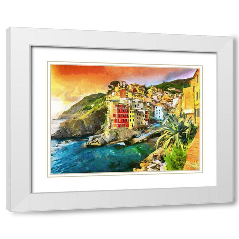 Coast in Italy VII White Modern Wood Framed Art Print with Double Matting by Medeiros, Celito