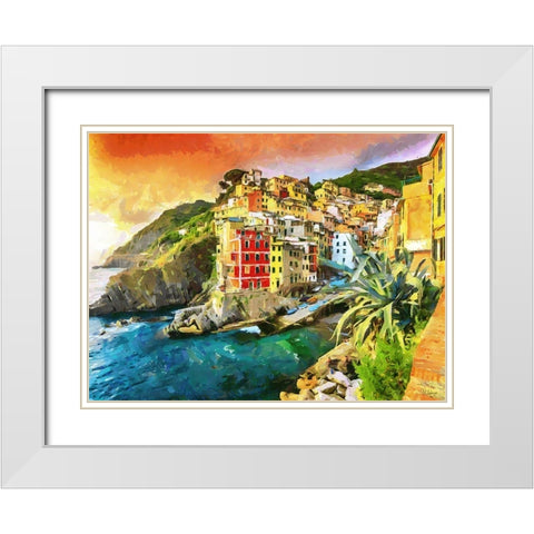 Coast in Italy VII White Modern Wood Framed Art Print with Double Matting by Medeiros, Celito