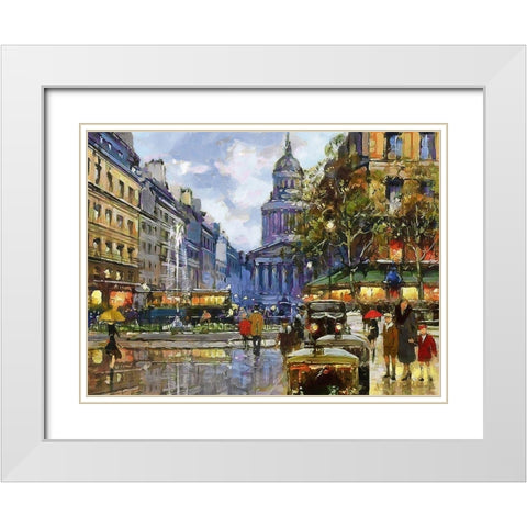 London in the Past White Modern Wood Framed Art Print with Double Matting by Medeiros, Celito