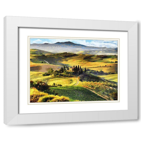 Tuscany White Modern Wood Framed Art Print with Double Matting by Medeiros, Celito