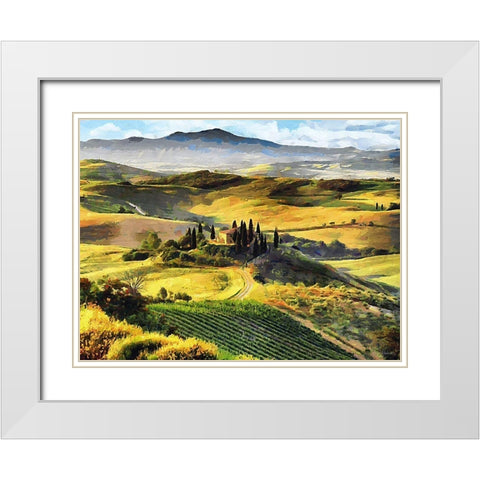 Tuscany White Modern Wood Framed Art Print with Double Matting by Medeiros, Celito