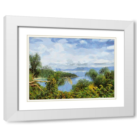 Romantic Bay III White Modern Wood Framed Art Print with Double Matting by Medeiros, Celito