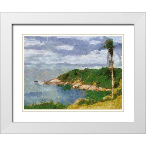 Impression Bay White Modern Wood Framed Art Print with Double Matting by Medeiros, Celito