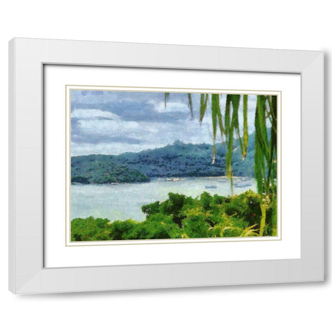 Impression Bay II White Modern Wood Framed Art Print with Double Matting by Medeiros, Celito
