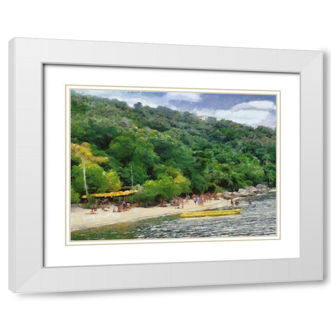Impression Bay IV White Modern Wood Framed Art Print with Double Matting by Medeiros, Celito