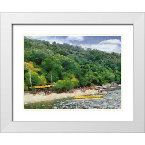 Impression Bay IV White Modern Wood Framed Art Print with Double Matting by Medeiros, Celito