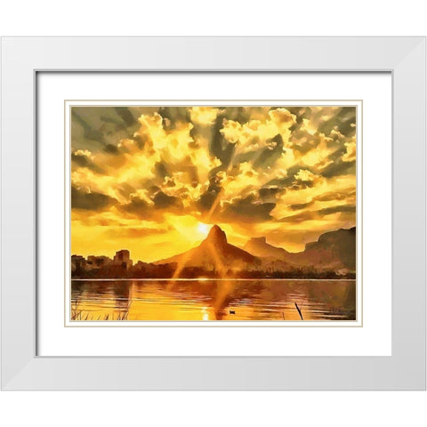 The Sun Paints the Sky White Modern Wood Framed Art Print with Double Matting by Medeiros, Celito