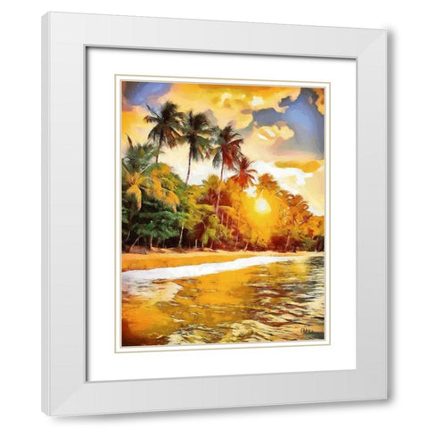 Sunset in Tropics III White Modern Wood Framed Art Print with Double Matting by Medeiros, Celito
