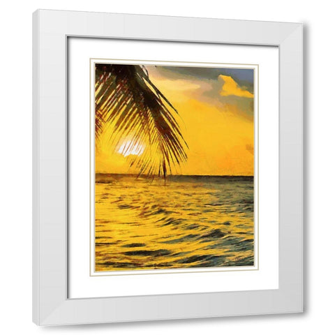 Sunset in Tropics IV White Modern Wood Framed Art Print with Double Matting by Medeiros, Celito