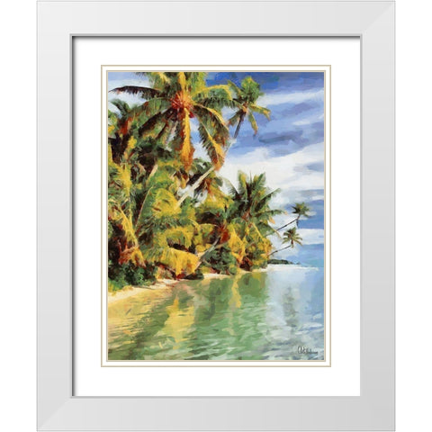 Everyone Loves Palm Trees VI White Modern Wood Framed Art Print with Double Matting by Medeiros, Celito