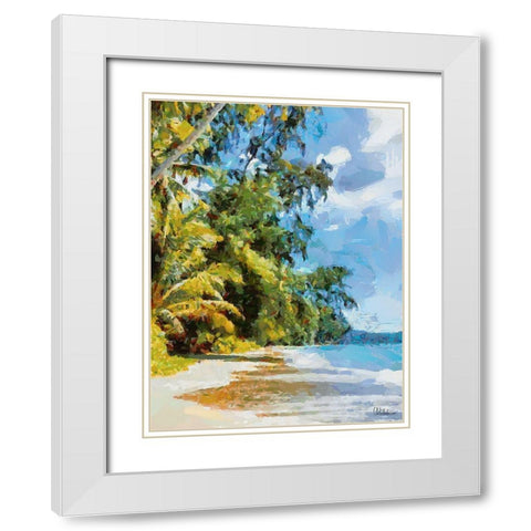 Everyone Loves Palm Trees VII White Modern Wood Framed Art Print with Double Matting by Medeiros, Celito