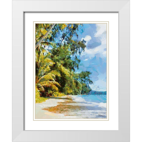 Everyone Loves Palm Trees VII White Modern Wood Framed Art Print with Double Matting by Medeiros, Celito