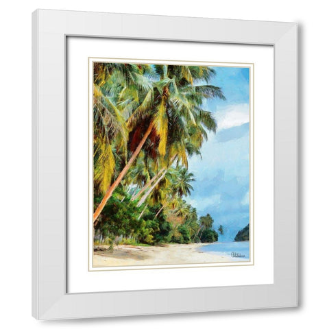 Everyone Loves Palm Trees VIII White Modern Wood Framed Art Print with Double Matting by Medeiros, Celito