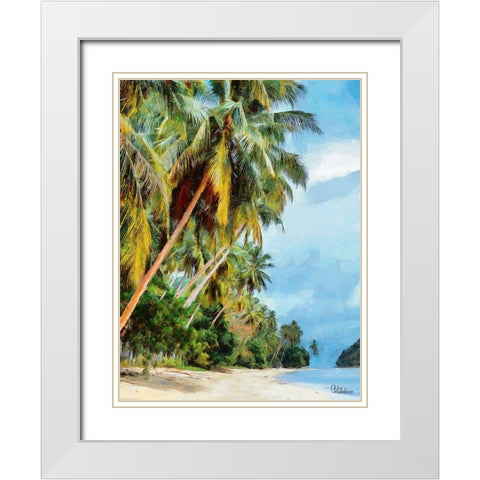 Everyone Loves Palm Trees VIII White Modern Wood Framed Art Print with Double Matting by Medeiros, Celito